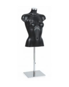 Fod til torso, teleskopisk, lav, krom, firkantet plade, H20-55 cm, Elite torso (Serie 5200)