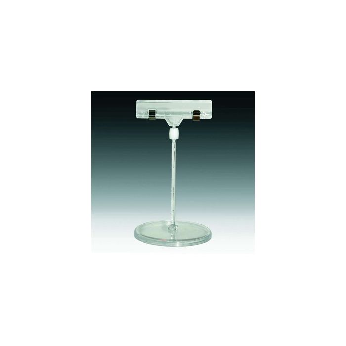 Large round-base  Ø 8,5 cm. skilteholder med bred klemme 