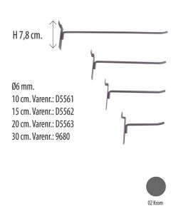 Vörukrókur  f/ raufapanil, einfaldur Króm